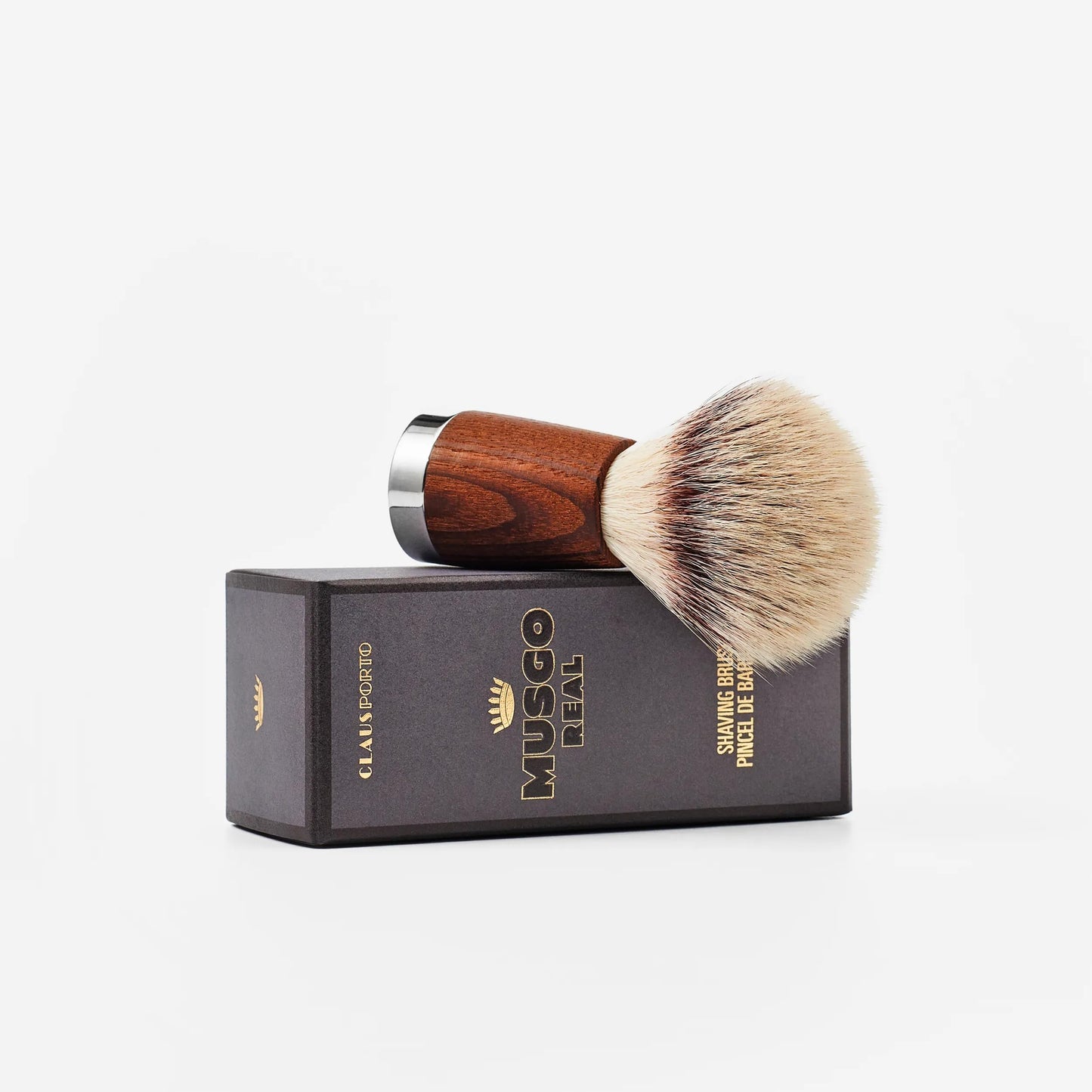 Claus Porto - Musgo Real Shaving Brush - Wood + Metal Handle - Handmade, Soft, Synthetic Bristles Beauty and Personal Care Claus Porto
