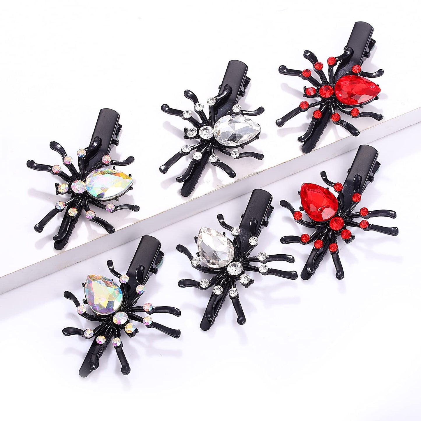 Halloween Spider Hair Clips Sparkle Crystal Spider Hairpins Rhinestone Long Alligator Clips for Women Girls Halloween Party Hair Accessory Beauty & Personal Care HEIDKRUEGER