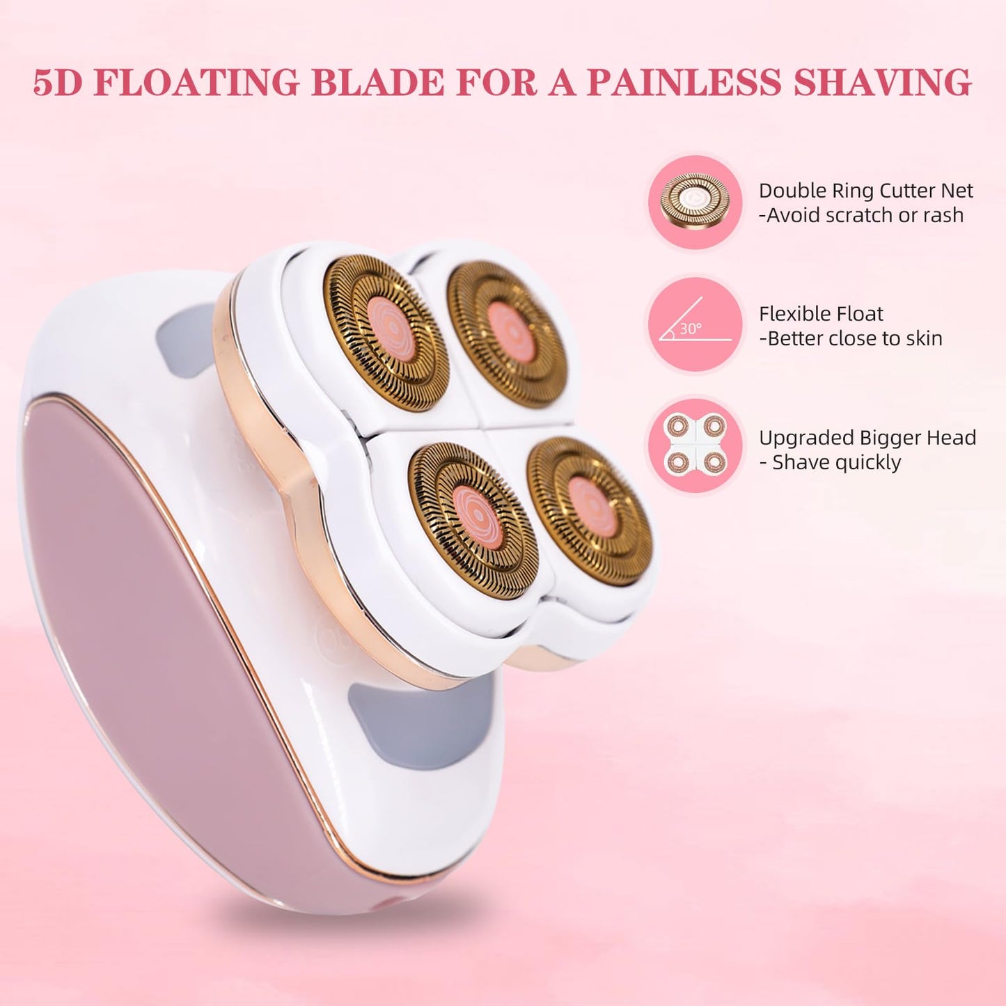 CeqCin Electric Razor for Women,Wet/Dry Rotary Electric Shaver for Women Leg,Rechargeable Hair Removal Device Epilator,Electric Hair Trimmer Beauty and Personal Care CeqCin
