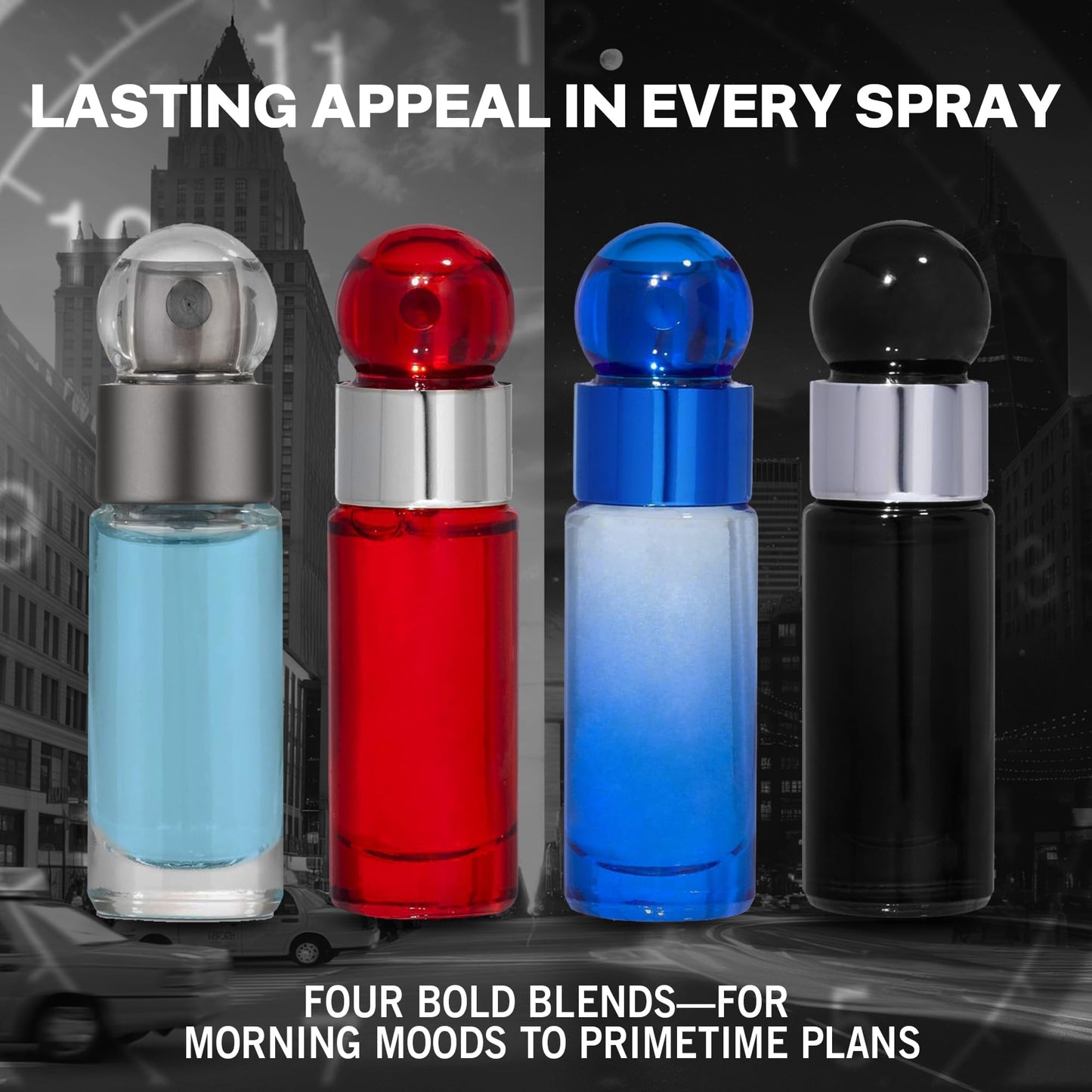 Perry Ellis 360° 4-Piece Mini Cologne Set for Men - Cologne Gift Sampler Set, Travel Size - 360° Men, Red, Very Blue, & Black - 0.25 fl oz (Pack of 4) Beauty & Personal Care Perry Ellis