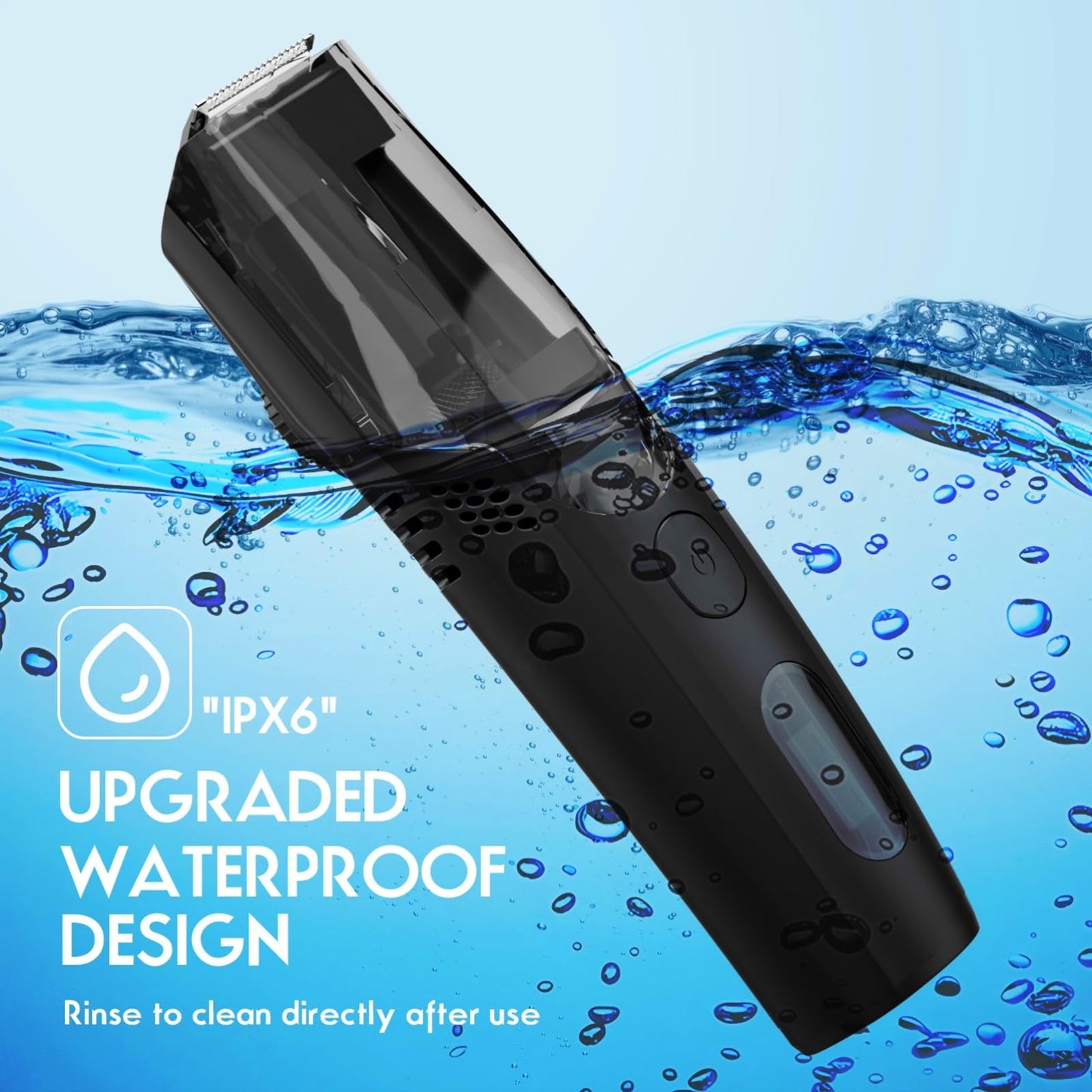 ATVOXIS Vacuum Beard Trimmer for Men Rechargeable, IPX6 Waterproof Mustache Trimmer with Adjustable Length Combs (1/25’’-4/5’’), Men’s Electric Beauty and Personal Care ATVOXIS