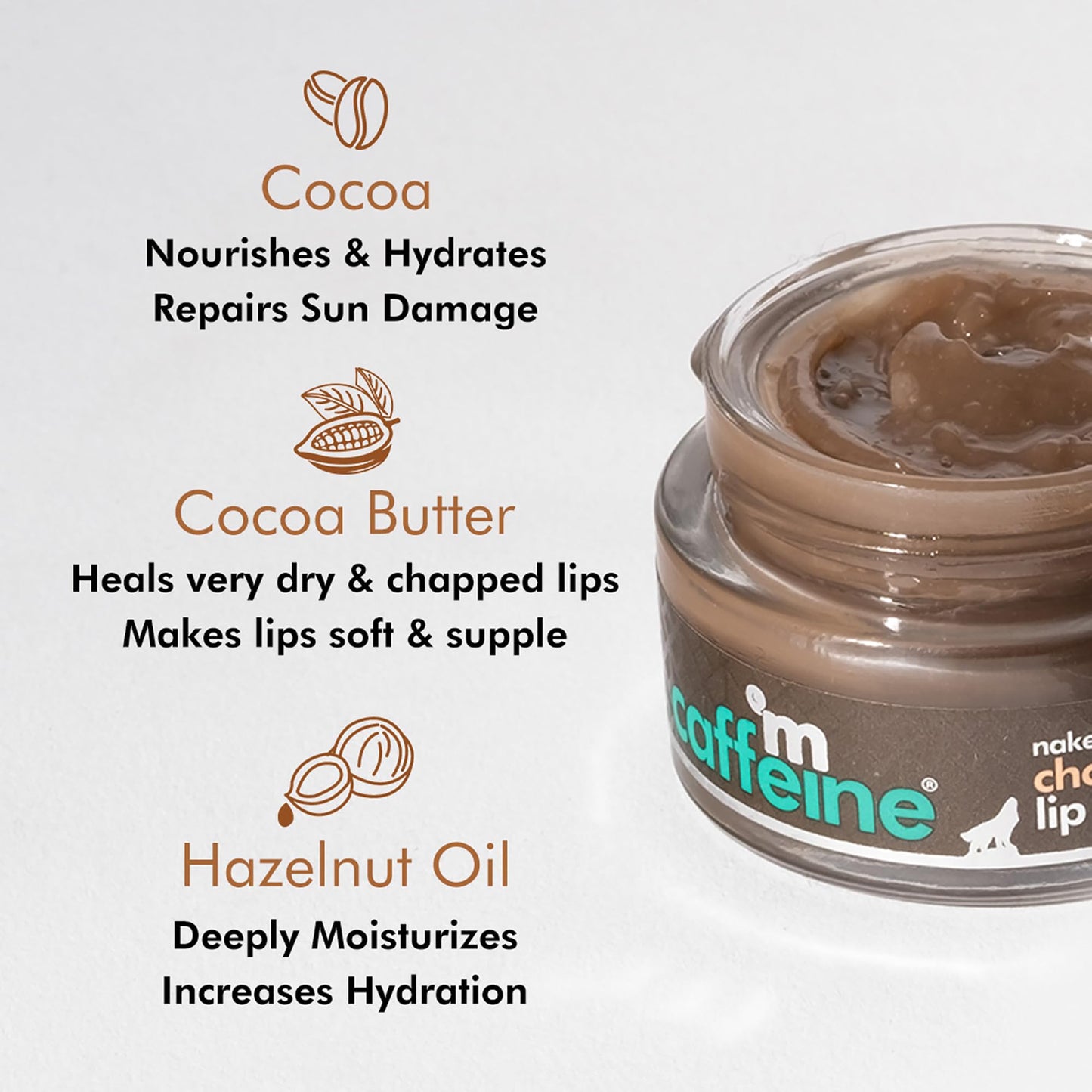 mCaffeine Deep Moisturizing Choco Lip Balm for Healing Dry & Chapped Lips - 24 Hrs Moisturization - Lip Care for Men & Women with Cocoa Butter Beauty and Personal Care mCaffeine