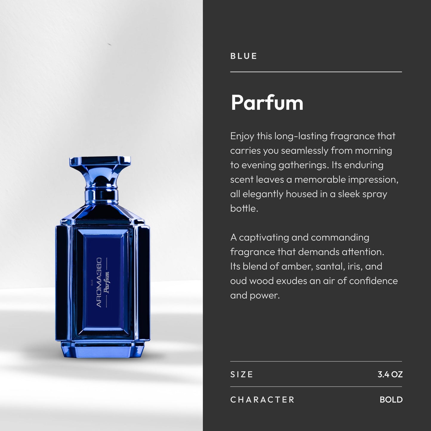 Aroma360 Women's Perfume - Luxurious Fragrance - Notes of Amber, Santal, Iris & Oud Wood - Blue, 50mL/1.7 fl oz Beauty & Personal Care Aroma360