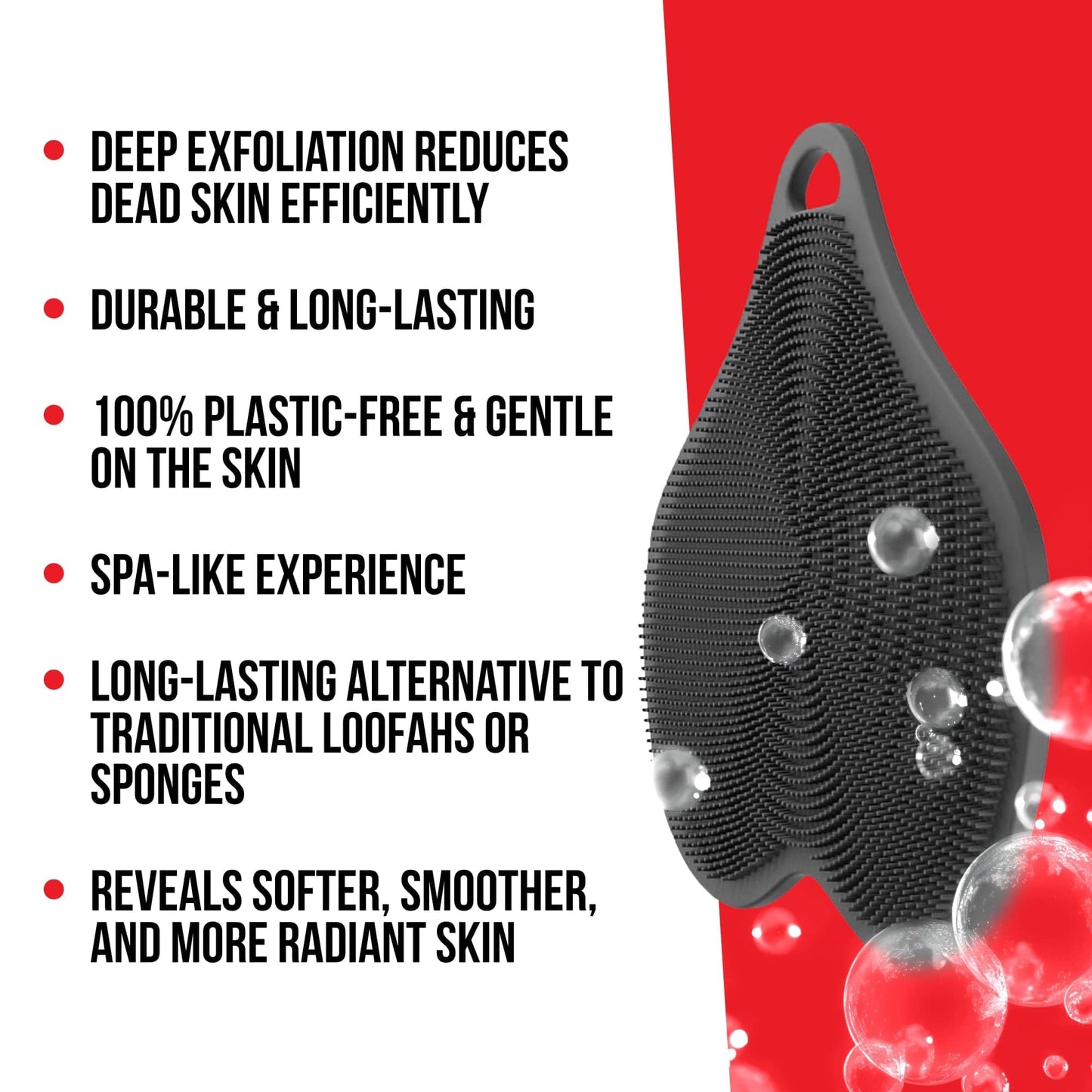 HAPPY NUTS Silicone Body Scrubber, Exfoliating Body Scrubber for Sensitive Skin, Sustainable Shower Scrubber for Body, Silicone Body Brush Beauty & Personal Care HAPPY NUTS