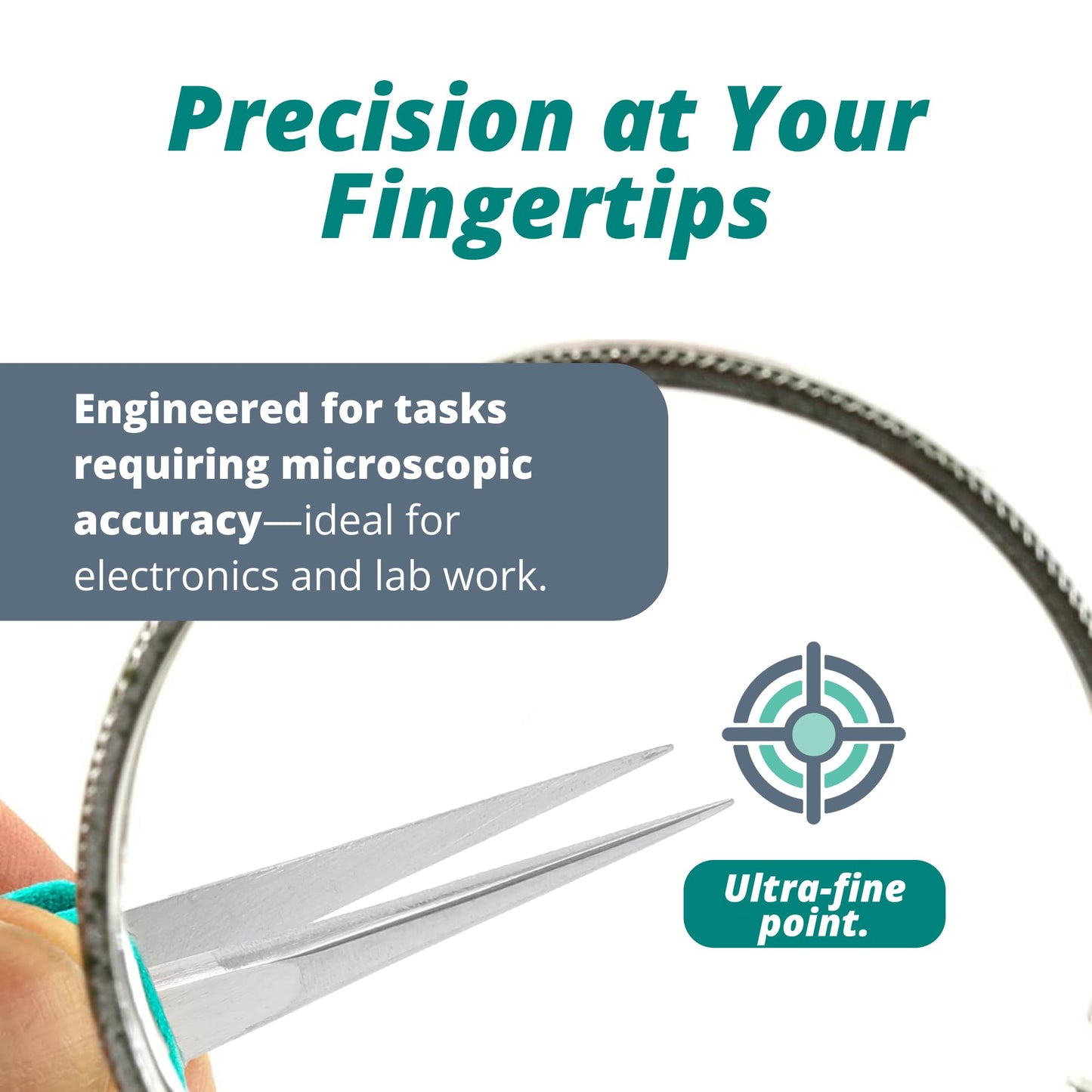 Excelta Ergo-Tweeze 3-SA-PI-ET Precision Tweezers, Straight Very Fine Tip, ESD Safe TealShield Grips, Anti-Magnetic 316L Neverust Stainless Steel Beauty and Personal Care Excelta