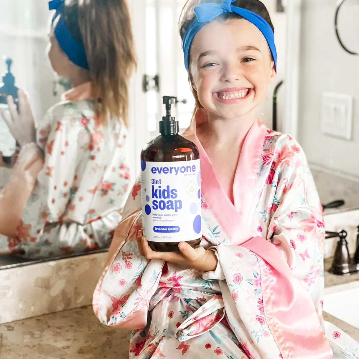 Everyone 3-in-1 Kids Soap, Body Wash, Bubble Bath, Shampoo, 32 Ounce (Pack of 1), Lavender Lullaby, Coconut Cleanser with Plant Extracts and Pure