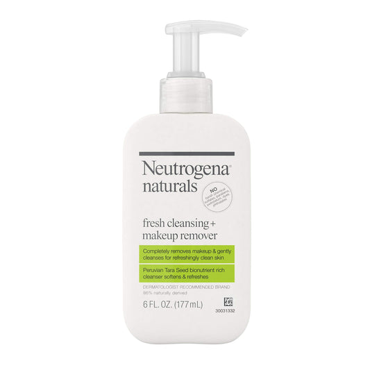 Neutrogena Naturals Fresh Cleansing Daily Face Wash + Makeup Remover with Naturally-Derived Peruvian Tara Seed, Hypoallergenic, Non-Comedogenic Beauty & Personal Care Neutrogena