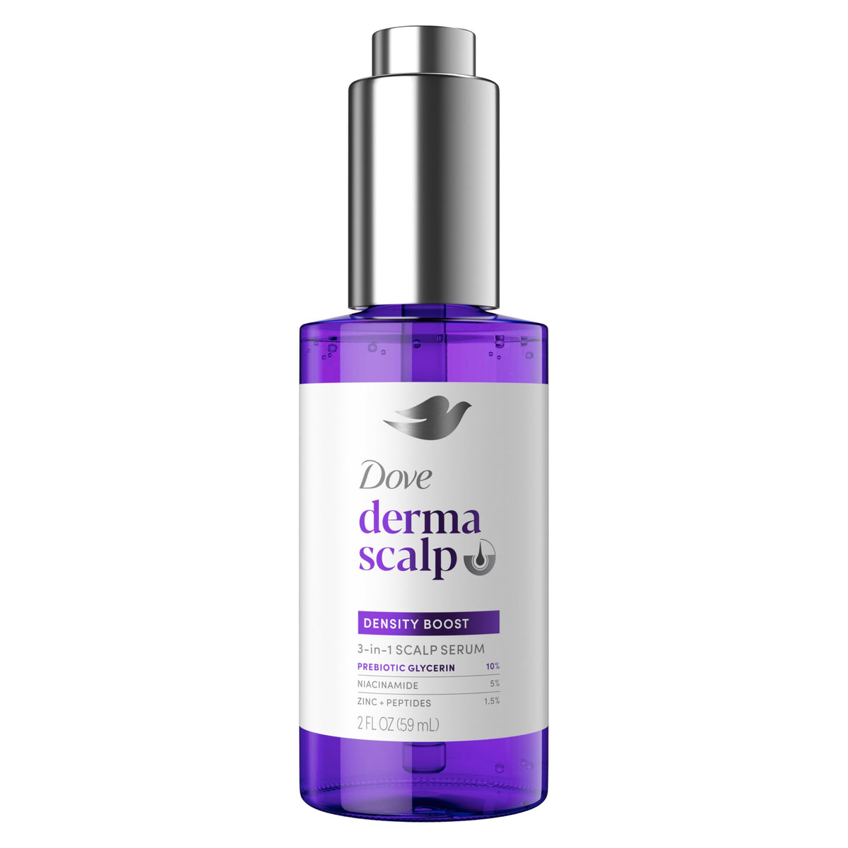 Dove Derma Scalp Density Boost 3-in-1 Scalp Serum 1 ct With Prebiotic Glycerin, Zinc + Peptides, and Niacinamide For Breakage And Hair Thinning 2 oz Beauty and Personal Care Dove