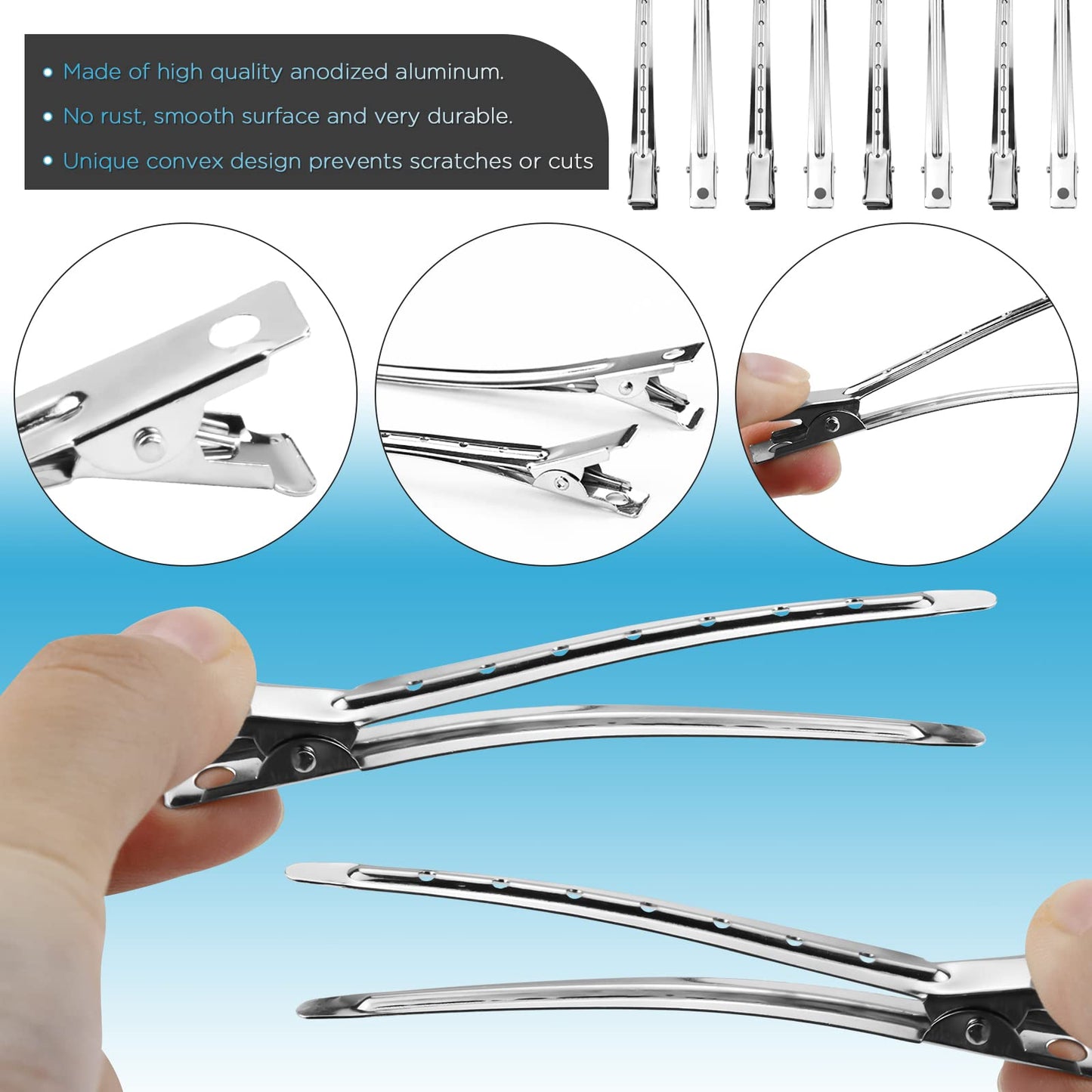 Neworkg 50pcs 3.5 Inches Duck Bill Hair Clips, Superior Silver Alligator Curl Clips with Holes, Hairdressing Salon Hair Grip, DIY Accessories Hairpins Beauty & Personal Care Neworkg