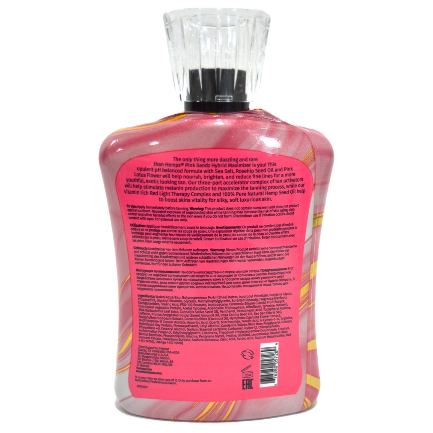 Hempz Pink Sandz Hybrid Maximizer for UV Tanning & Redlight Therapy 13.5oz Beauty & Personal Care Hempz