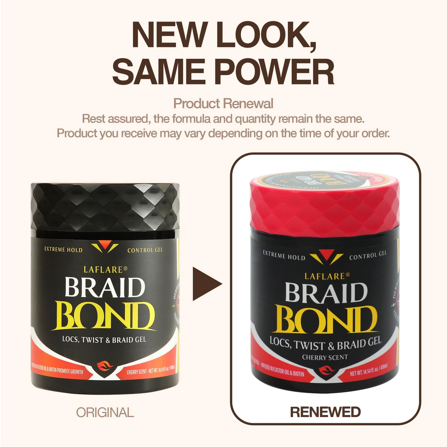 Laflare 430 ml Braid Bond Gel Bulk Extreme Hold for Natural & Kids Hair, Vegan, Nourishing, Braiding Hair, Twist Hair (Cherry) Beauty & Personal Care Laflare