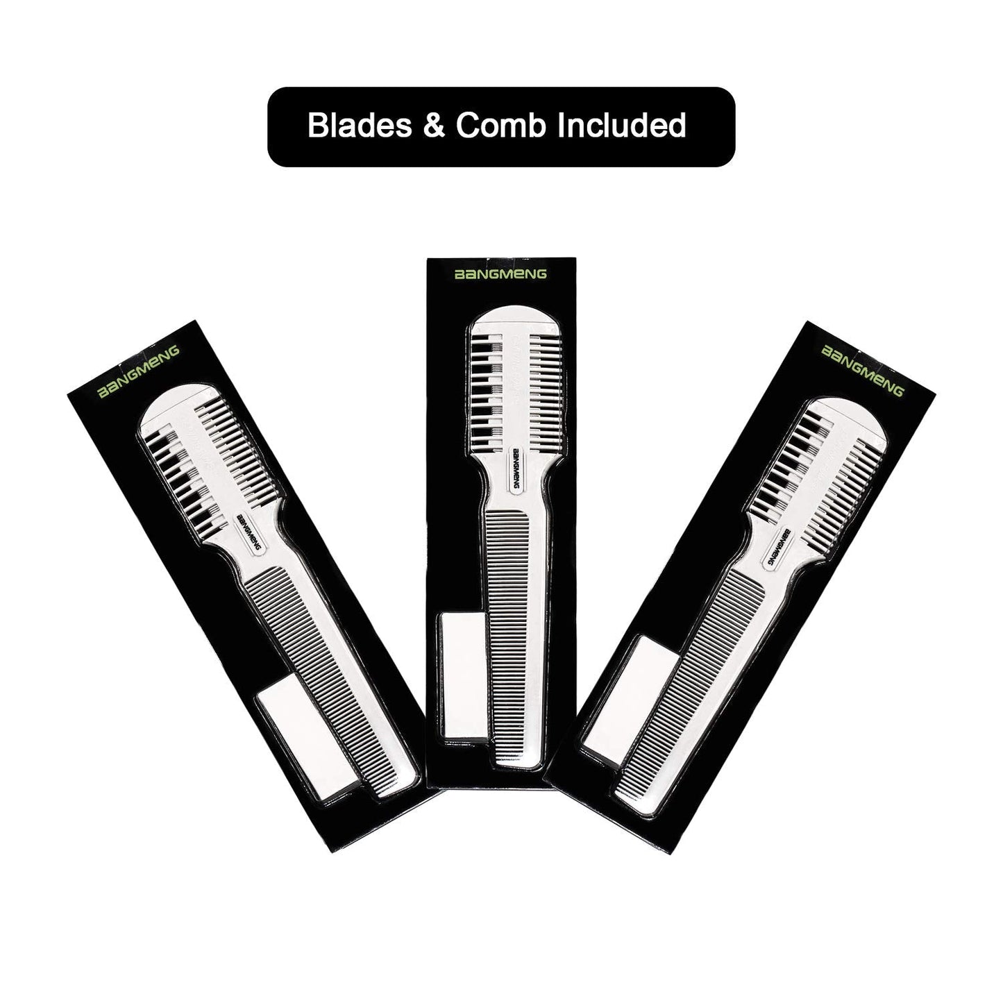 BANGMENG Hair Cutter Comb, Shaper Razor Comb, Split Ends Trimmer Styler, Double Edge Razor Blades for Thinning, Cutting and Styling, Extra 5 Blades Beauty and Personal Care BANGMENG