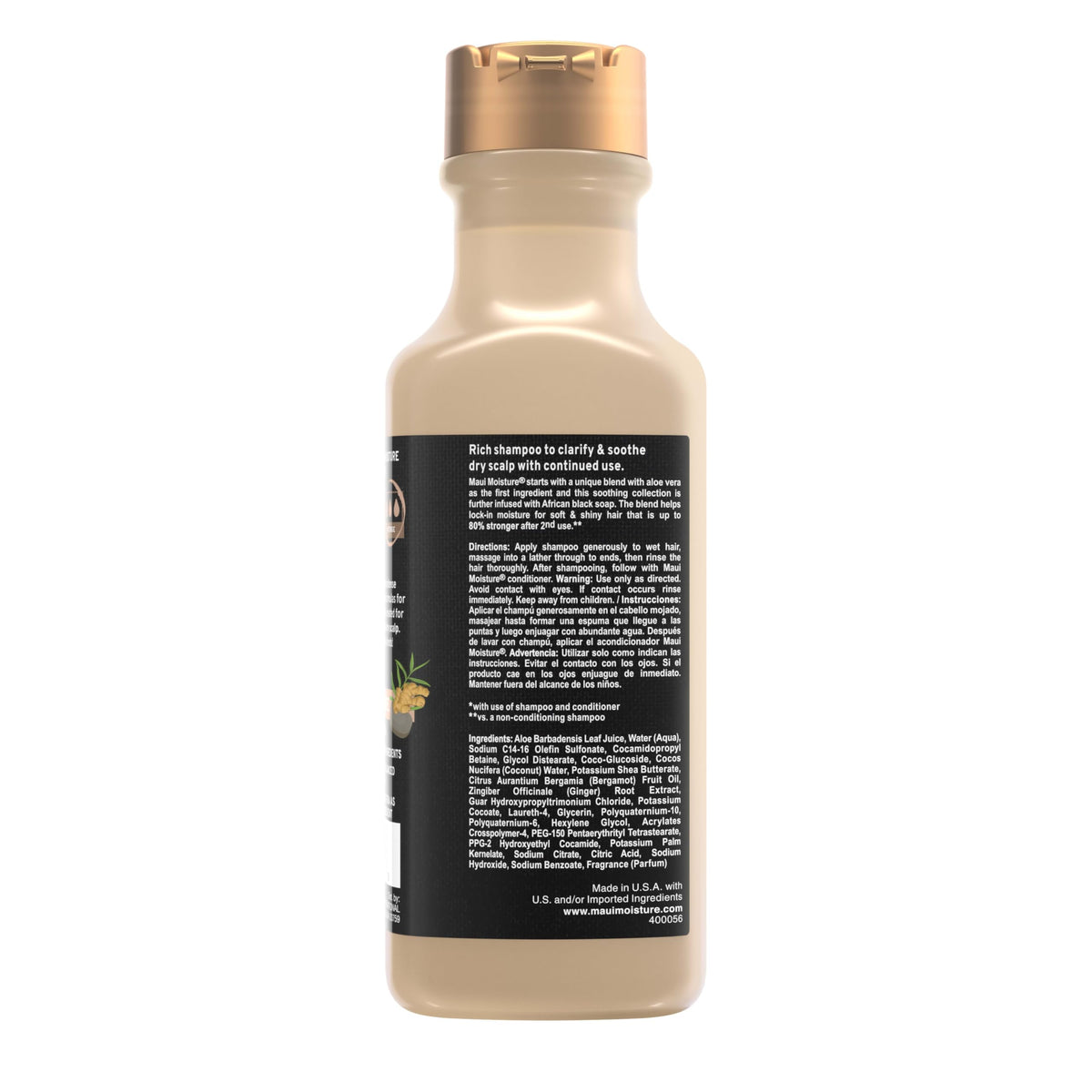 Maui Clarify & Soothe + Black Soap Shampoo, Hydrating, 13 fl oz
