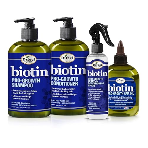 Difeel Biotin Regimen for Hair Growth - 4-Step Shampoo, Condition and Treatment System (4-PC SET) Beauty & Personal Care Difeel
