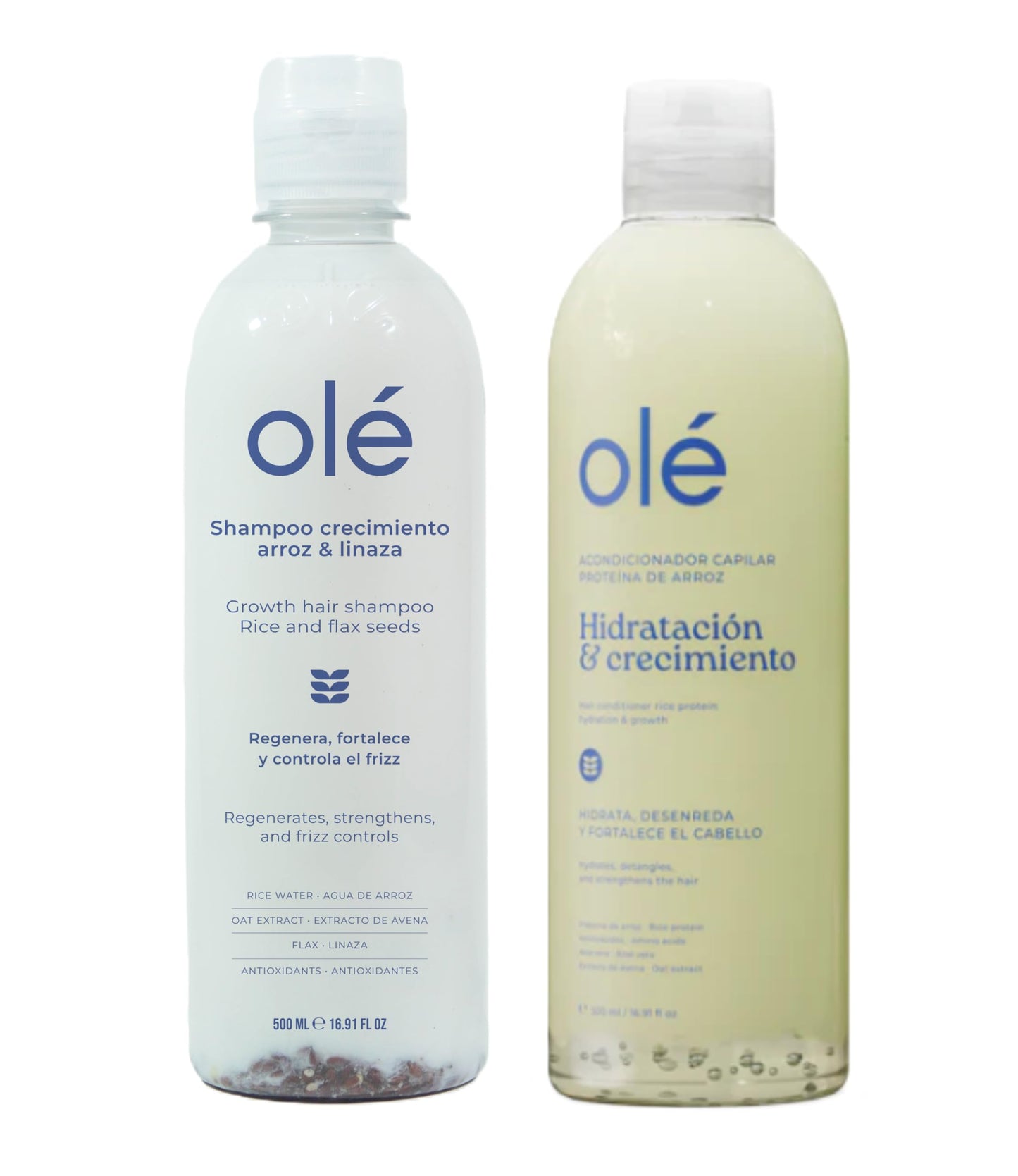 OLÉ Rice Protein Shampoo & Conditioner Set, Revitalizing Formula with Rice Water, Oats, Flaxseed & Amino Acids, Hydrating Anti-Frizz Treatment Beauty & Personal Care OLÉ