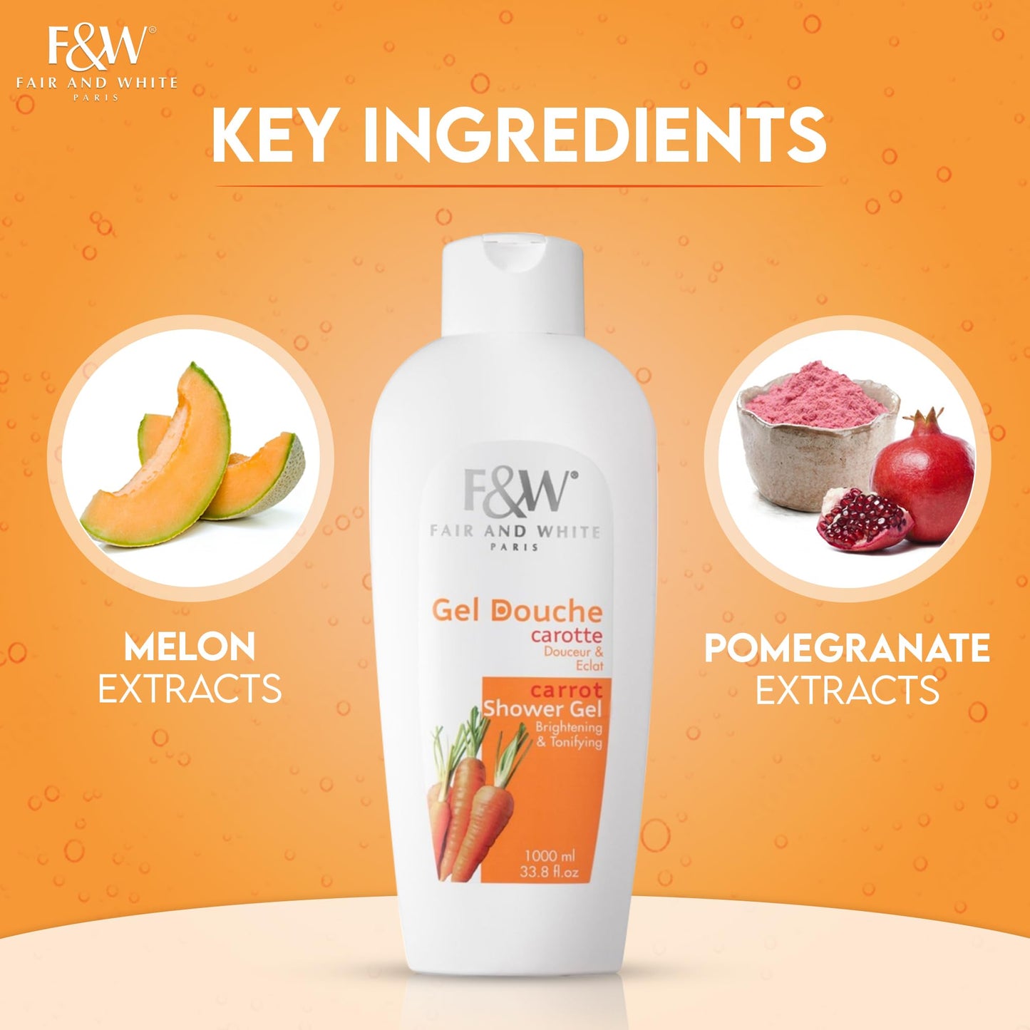 FAIR & WHITE Original Carrot Tonifying Body Wash 1000ml / 33.8fl.oz. (33.8) Beauty & Personal Care FAIR & WHITE