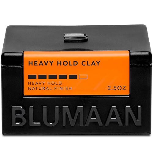 BLUMAAN Heavy Hold Clay - Men's Extra Strong Hold Hair Clay Creates Texture and Volume (2.5 oz) - Natural Matte Finish with Organic Oils - Controls Beauty & Personal Care BluMaan