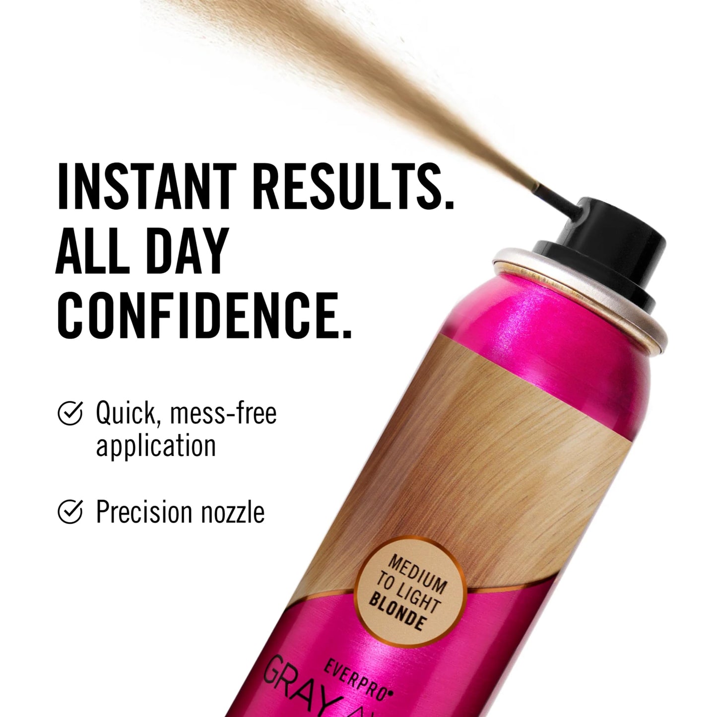 EVERPRO Gray Away Instant Root Cover Up Spray 2.5oz - Medium/Light Blonde Beauty & Personal Care GRAY AWAY