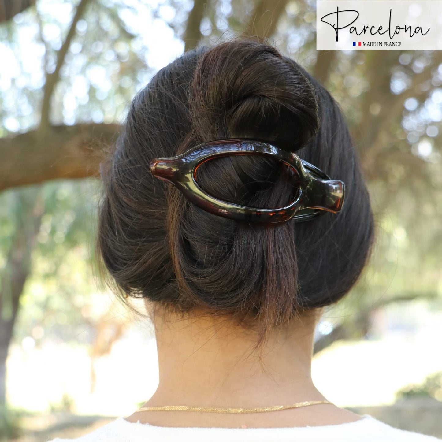 Parcelona French Wide Beak Celluloid Tortoise Shell Girls Side Slide-in Barrette Clip Strong Hold No Slip Grip Claw Hair Clip Clamp Clutcher Fashion Beauty & Personal Care Parcelona