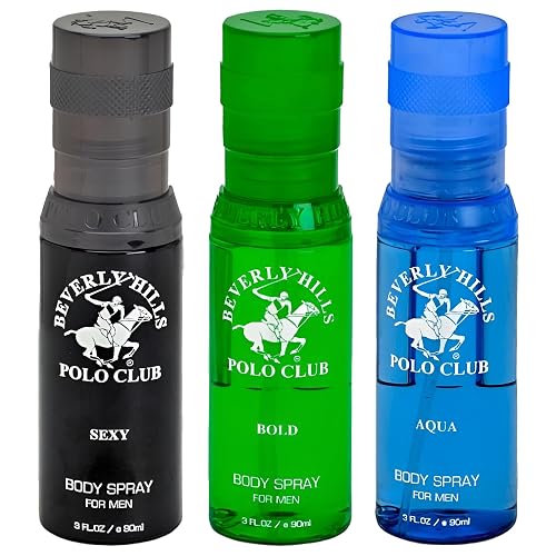 Beverly Hills Polo Club Men's Body Spray Collection Gift Set - 3 Distinct Luxury Designer Scents for Elevated Daily Confidence & All-Day Freshness, 3 Beauty & Personal Care Beverly Hills Polo Club