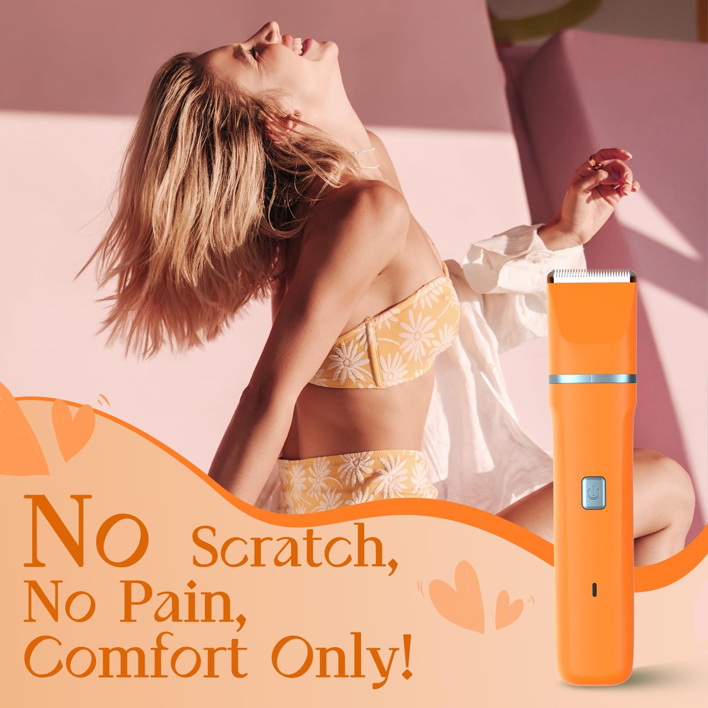 Facial Hair Removal for Women - Waterproof 2 in 1 Rechargeable Eyebrow and Bikini Trimmer for Women, Painless Electric Razor/Shaver for Lip, Arms Beauty and Personal Care Risina