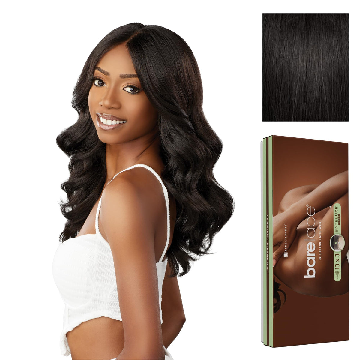 Sensationnel Bare Lace 13x3 Lacewig-Unit 3, 1B OFFBLACK