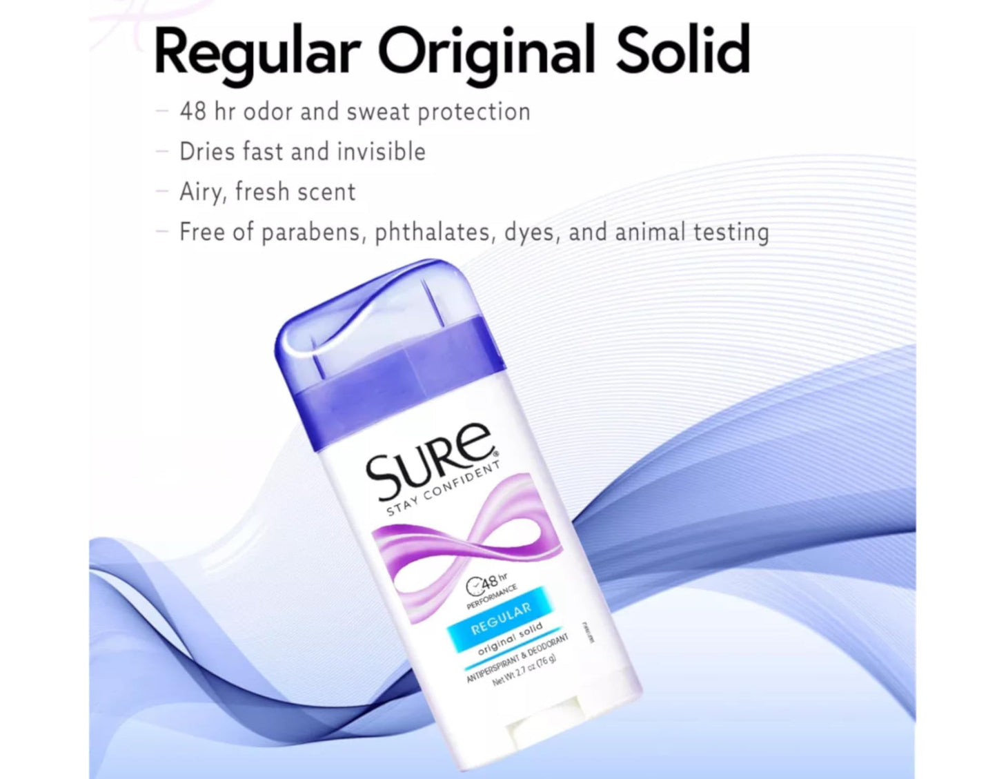 Sure 2.7 Ounces Regular Original Solid Anti-Perspirant Deodorant (Pack of 18) Beauty and Personal Care Sure