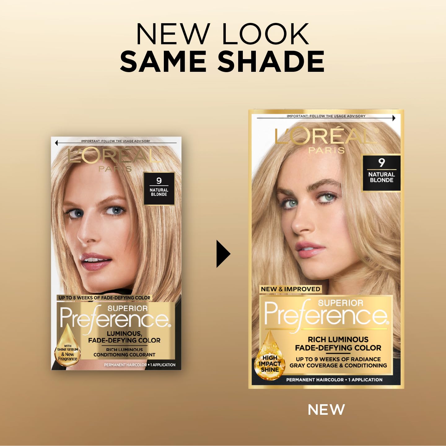 L'Oreal Paris Superior Preference Luminous Fade-Defying Permanent Hair Color, Hair Dye For Up to 9 Weeks of Radiance, Natural Blonde 9, 1 Hair Dye Kit Beauty & Personal Care L'Oreal Paris