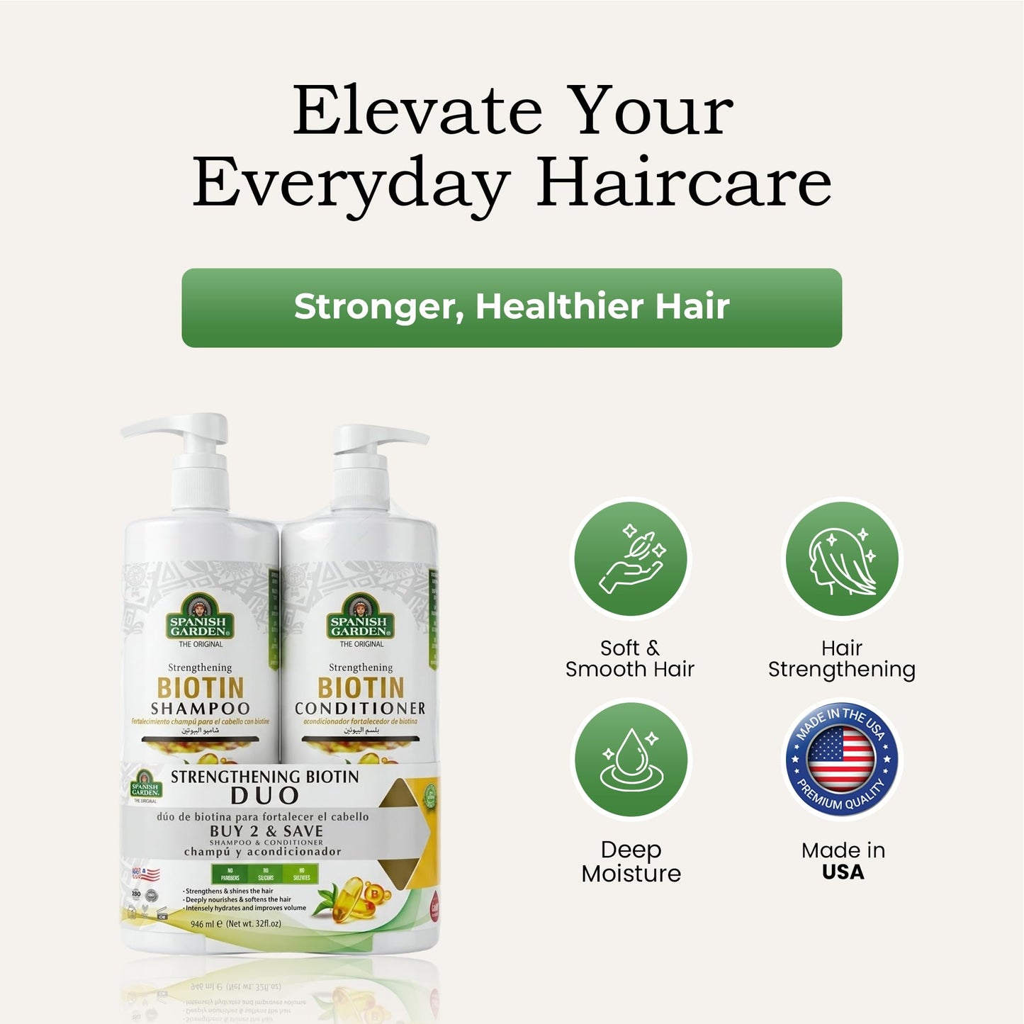 Spanish Garden Biotin Shampoo & Conditioner Set 2 Pound Beauty & Personal Care Spanish Garden