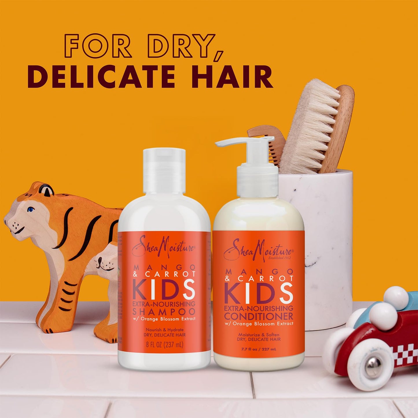 SheaMoisture Kids Mango & Carrot Shampoo and Conditioner Set w/Orange Blossom Extract, Strengthening Hair Products for Kids Beauty & Personal Care SheaMoisture