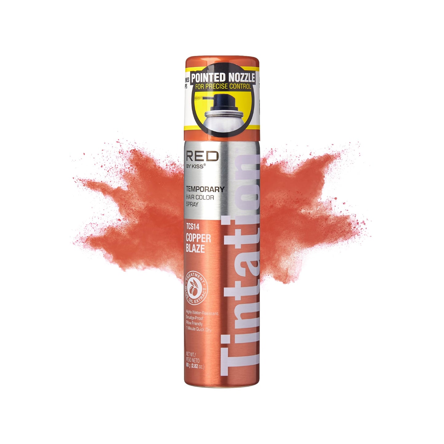Red by Kiss Tintation Temporary Hair Color Spray 2.82oz, Quick-Dry & Smudge-Proof, Vivid Color Washable Hair Dye, Styling Spray Cosplay Halloween Beauty & Personal Care Red by Kiss