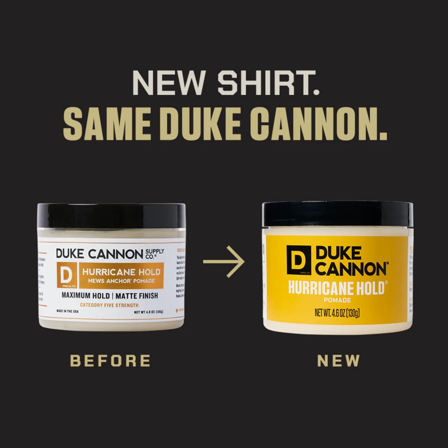 Duke Cannon Supply Co. Hurricane Hold Pomade - 4.6 oz - Extra Strong Hold, No Shine, Water-Based for Easy Washout, Long-Lasting Hair Control Beauty & Personal Care Duke Cannon Supply Co.