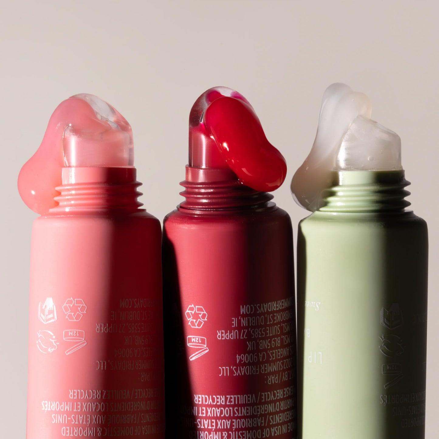 Summer Fridays Holiday Lip Butter Balm Set - Conditioning Vegan Lip Balm for Instant Moisture, Shine & Hydration - Includes Cherry, Sweet Mint & Pink Beauty and Personal Care Summer Fridays
