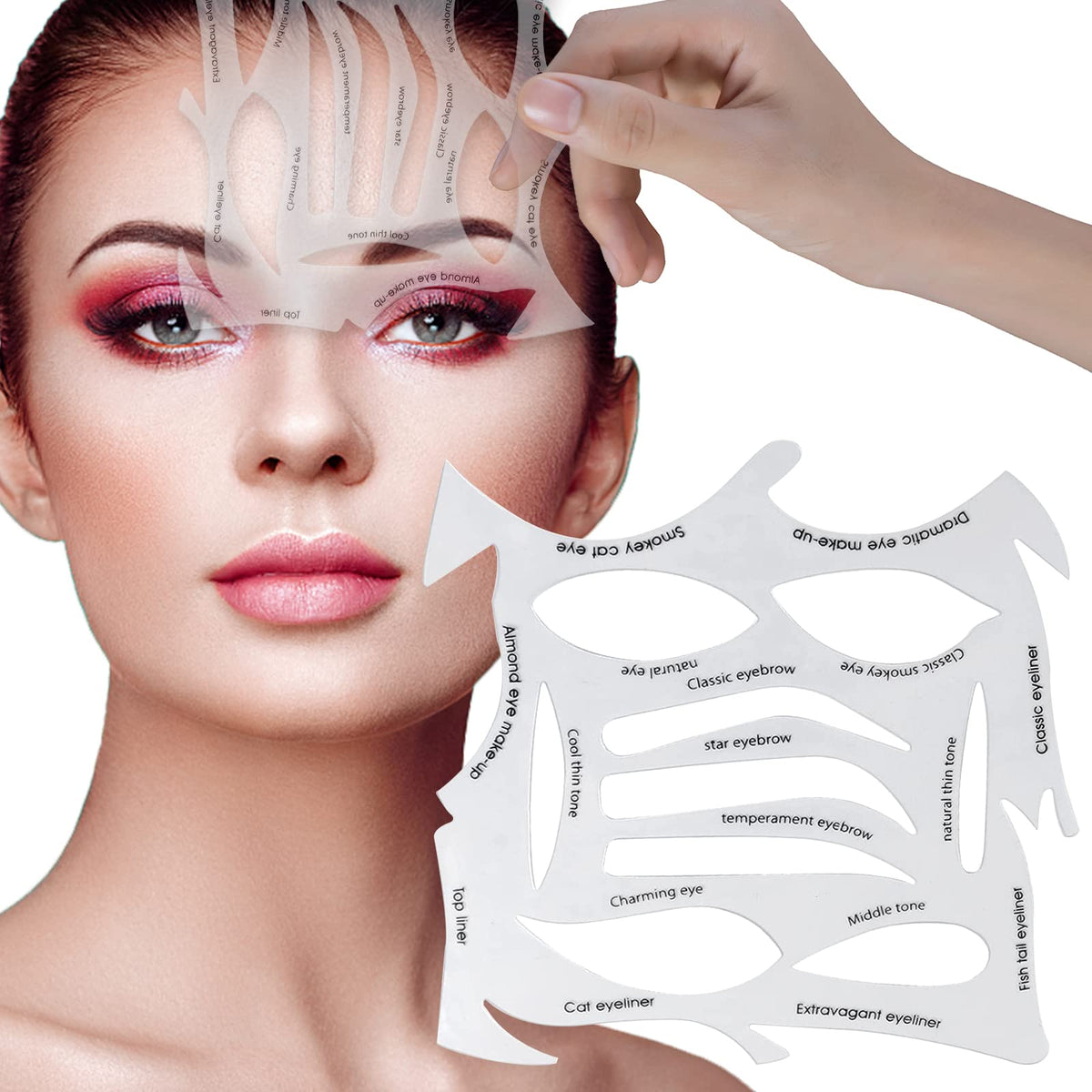 YAFIYGI Quick Make-Up Stencils Eyeliner Molds a Makeup Tool with a Variety of Shapes Eyeliner Stencil Pads Eyeshadow Applicators Eyeliner Template Beauty & Personal Care YAFIYGI