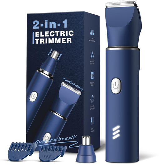 Electric Razor for Men: Manscape Body Trimmer for Mens Gifts, Electric shavers, IPX7 Waterproof, USB-Rechargeable,Replaceable Blade, Blue Beauty and Personal Care REYOLL