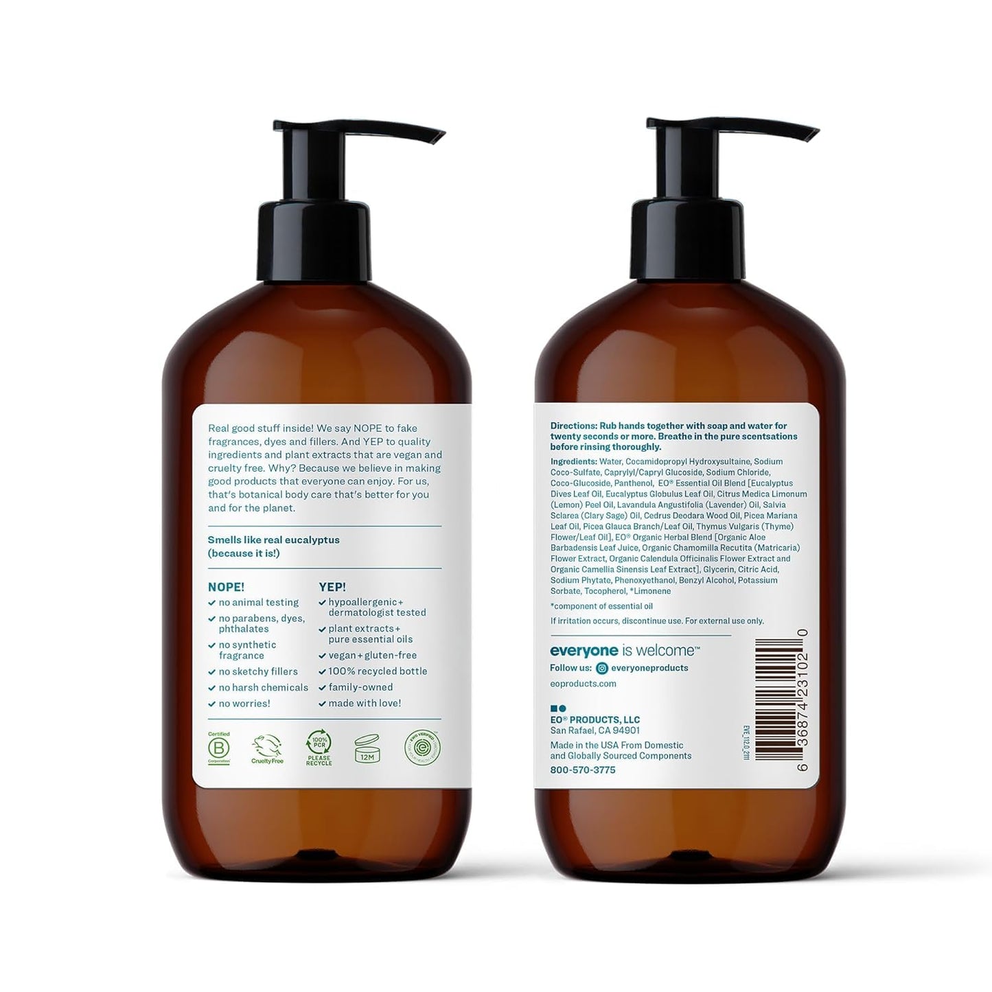 Everyone Liquid Hand Soap, 12.75 Ounce (Pack of 1), Pacific Eucalyptus, Plant-Based Cleanser with Pure Essential Oils Beauty & Personal Care everyone for every body