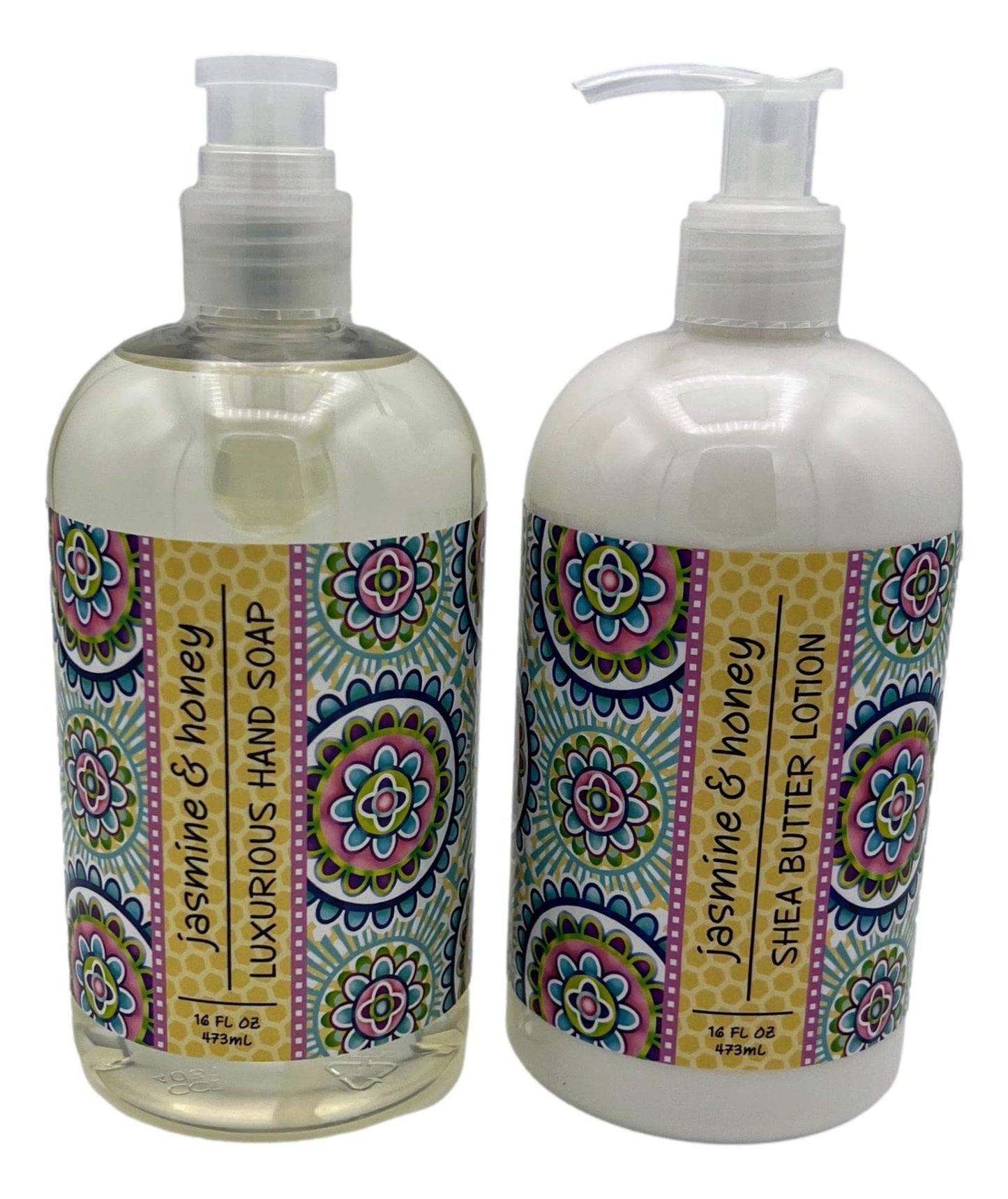 Greenwich Bay Trading Co, Jasmine and Honey Hand Soap and Shea Butter Lotion Set, 16 Ounces Each Beauty & Personal Care Greenwich Bay Trading Company