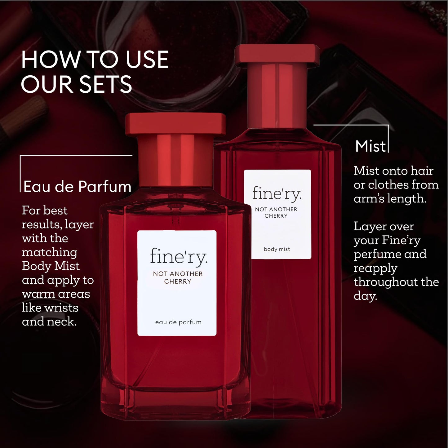 Fine'ry Not Another Cherry Eau De Parfum & Body Mist Gift Set | Fruity & Floral Notes Of Cherry, Rose & Almond | Fine Mist Spray & Perfume For Women | Beauty & Personal Care Fine'ry