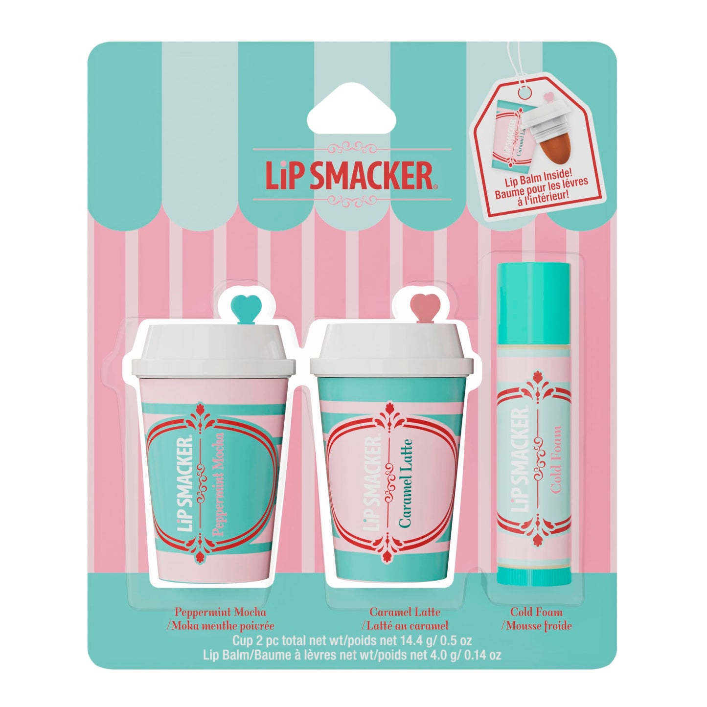 Lip Smacker Holiday Café Balm Trio, Moisturizing Lip Balm Set with Festive Flavors, Collectible Frappe Cup Design, Perfect Holiday Gift for Kids & Lip Beauty and Personal Care Lip Smacker