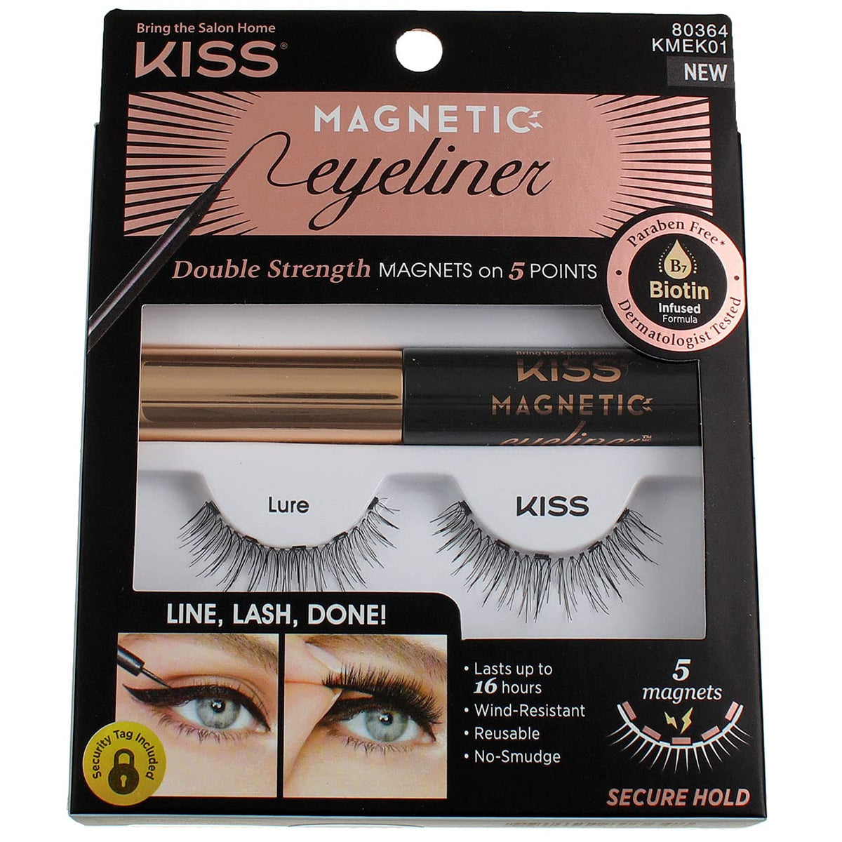 Kiss Magnetic Eyeliner And Eyelash Kit (Lure) (Pack of 3) Beauty & Personal Care KISS