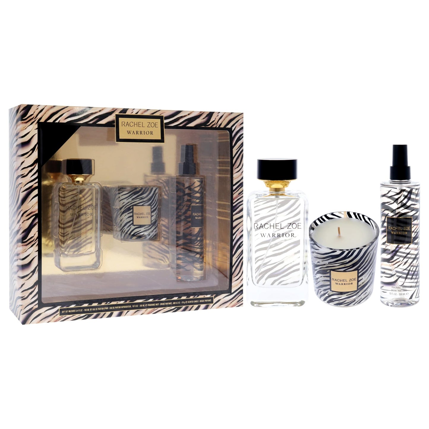 Rachel Zoe Warrior for Women - 3 Pc 3.4oz EDP Spray, 10oz Fragrance Mist, 6.3oz Candle Beauty & Personal Care Rachel Zoe
