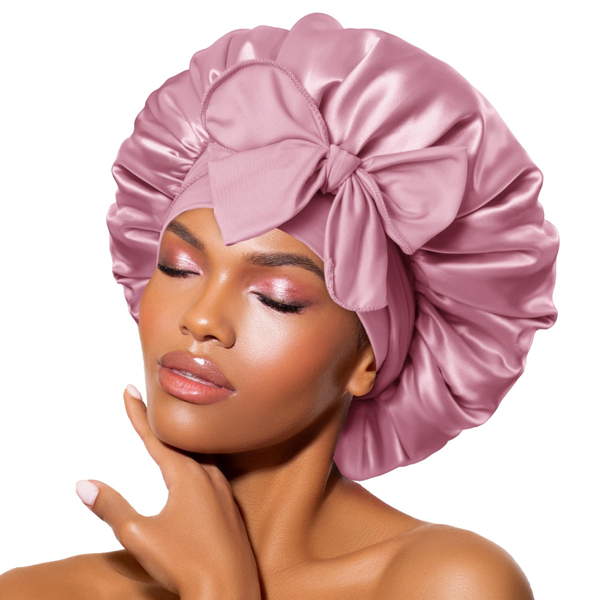 Bonnet Queen Silk Bonnet Satin Bonnet with Tie Band Hair Bonnet for Sleeping Night Sleep Hat for Women