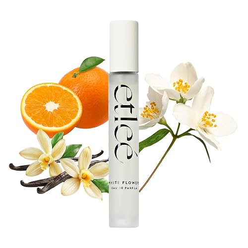 ETLEÉ White Flowers Eau de Parfum 0.34oz, Long Lasting Perfume Inspired by Paradoxe, Oriental Fougere Notes With Vanilla, Amber, Musk, Pear, Citrus Beauty & Personal Care ETLEÉ