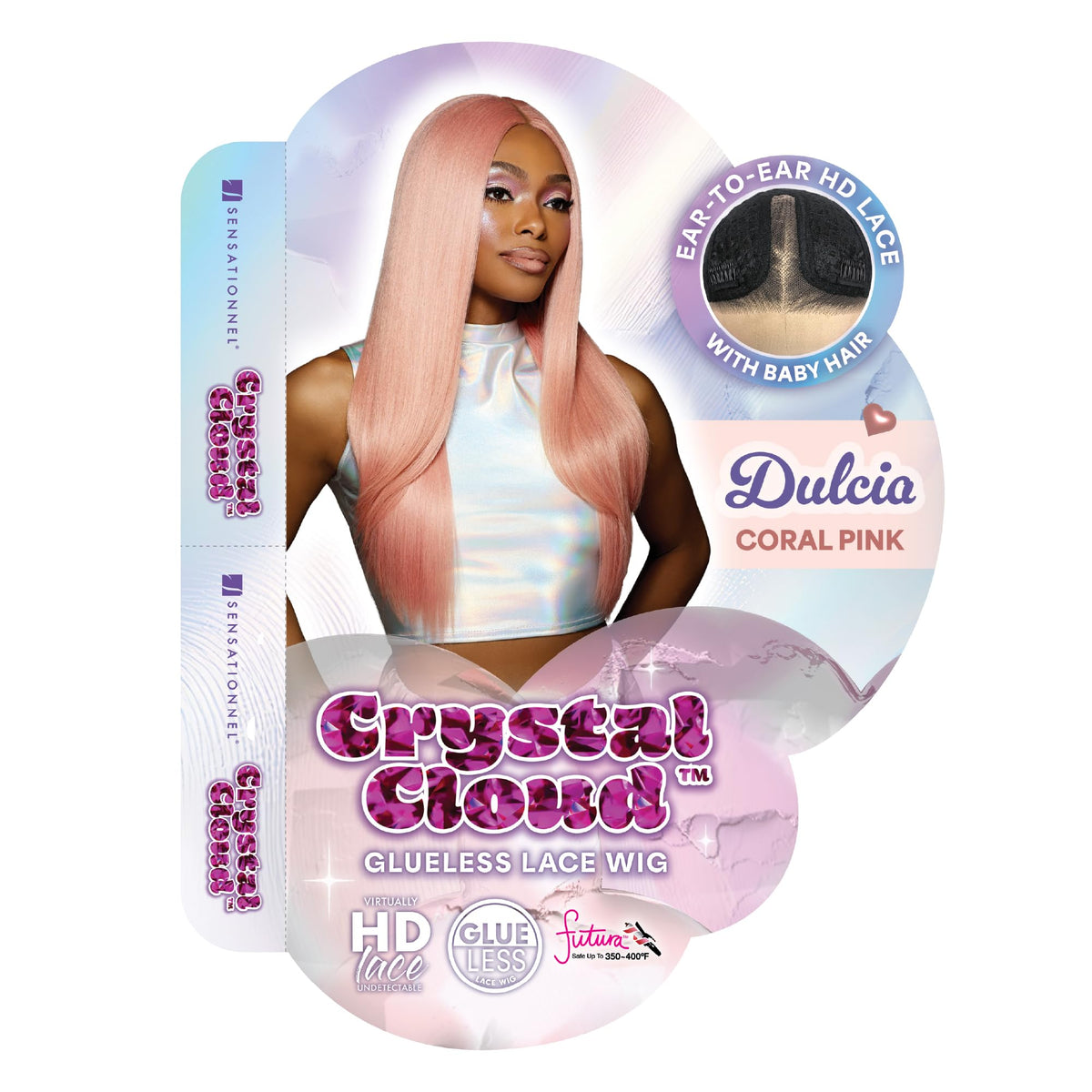 Sensationnel Shearmuse Crystal Cloud LaceWig-Dulcia, CORALPINK