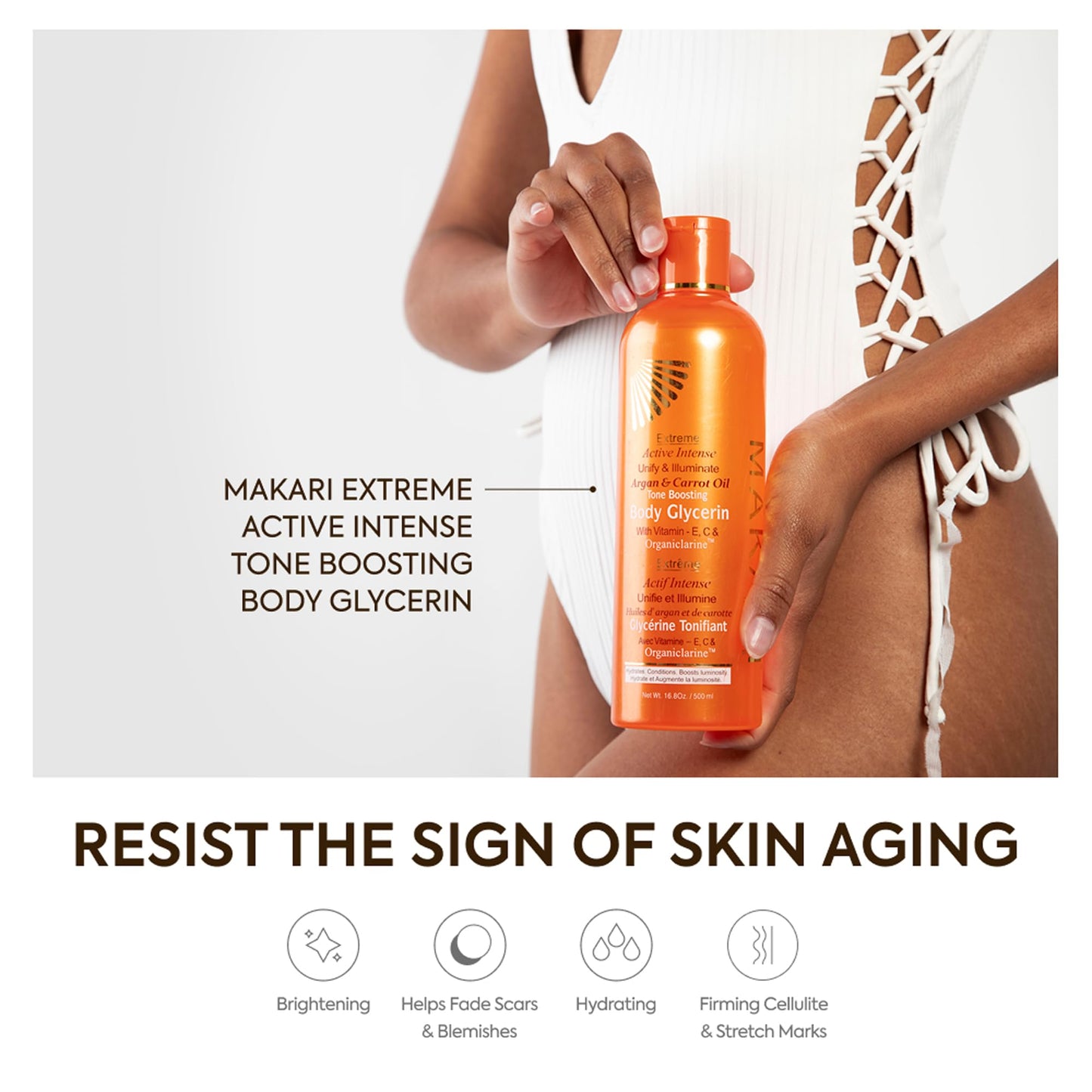 MAKARI Extreme Active Intense Argan & Carrot Oil Tone-Boosting Body Glycerin (16.8 oz) | Helps Improve the Look of Spots & Uneven Tone | Hydrates Beauty & Personal Care MAKARI