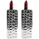 Stephanie Imports Set of 2 Rectangular Vintage Lipstick Cases With Glass Mirror (Silver Drops) Beauty & Personal Care Stephanie Imports