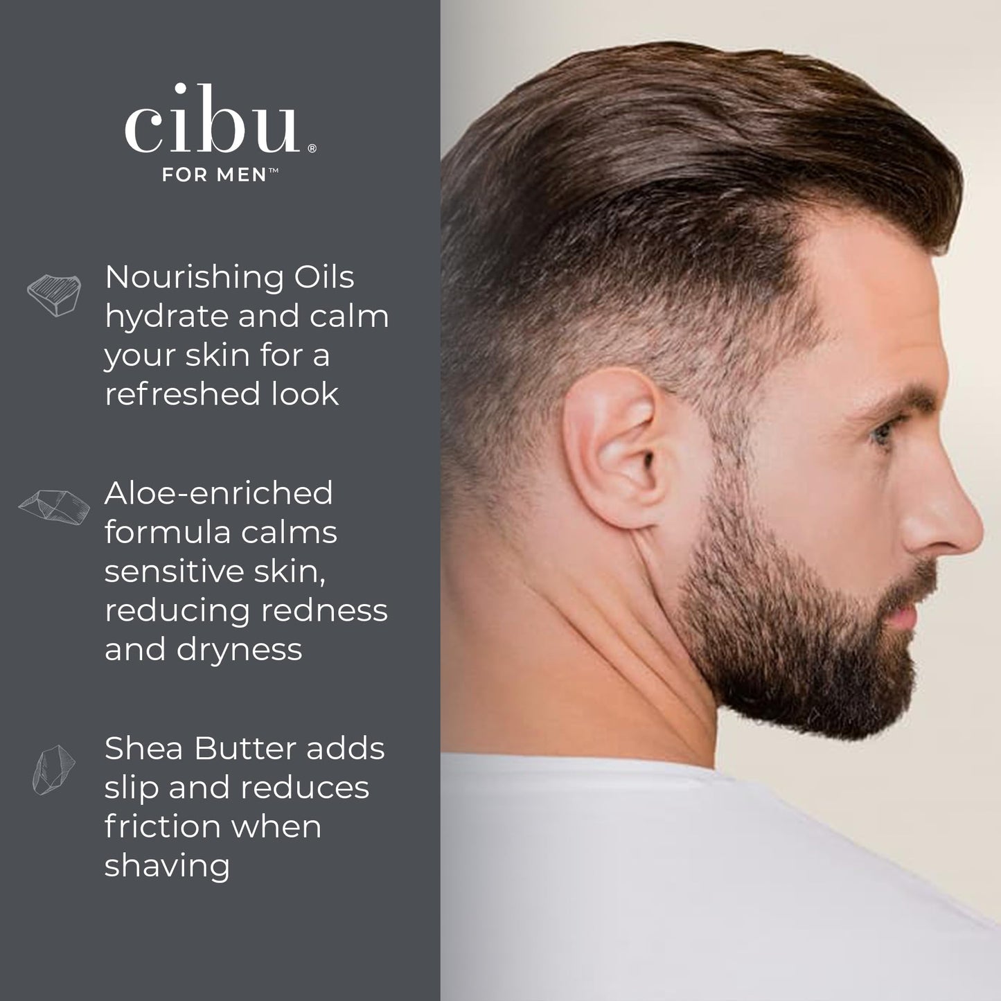 Cibu for Men Shaving Cream Gel 4.4 oz - Smooth Glide Shave Cream for Men with Shea Butter, Aloe, and Nourishing Oils to Protect Skin and Reduce Beauty and Personal Care CIBU