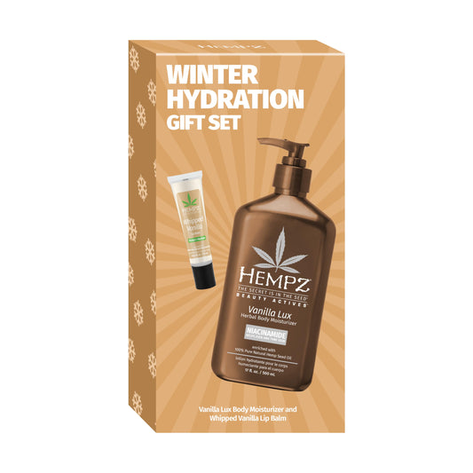 Hempz Winter Hydration Vanilla Gift Set, Body Loton and Lip Balm Duo, Limited Edition, 17 oz and .44 oz Beauty & Personal Care Hempz