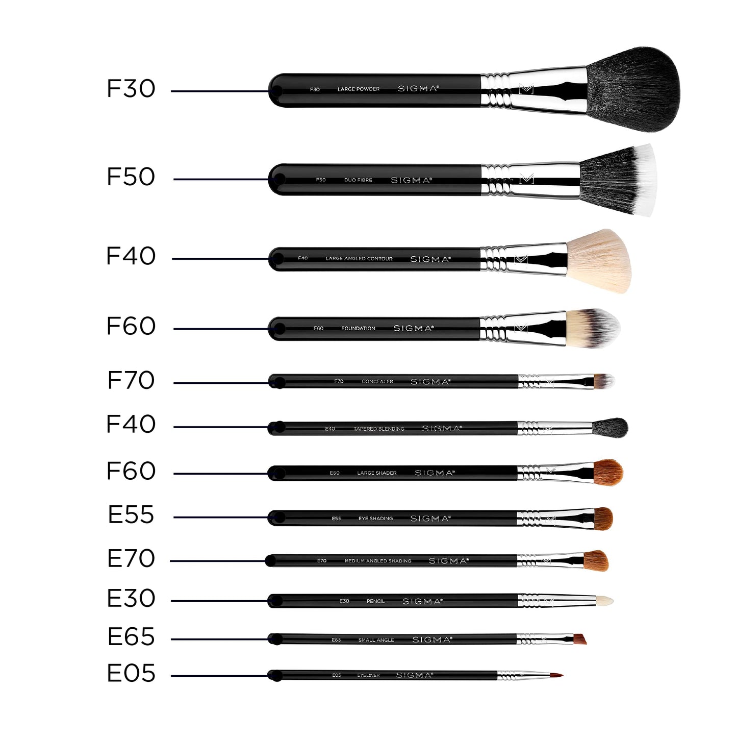 Sigma Beauty Essential Makeup Brushes Set - Professional Grade Makeup Brush Set with Premium Fibers and Sleek, Durable Handles for Face & Eyes Beauty & Personal Care Sigma Beauty