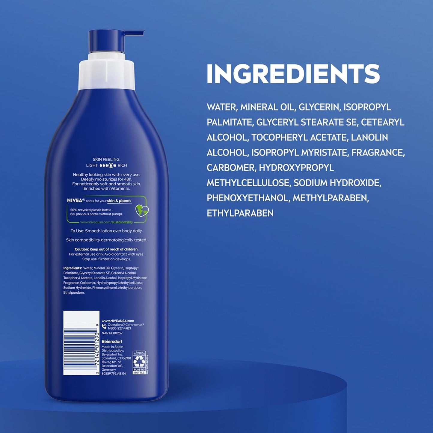 Nivea Original Daily Moisture Body Lotion 16.9 oz (Pack of 5) Beauty & Personal Care NIVEA